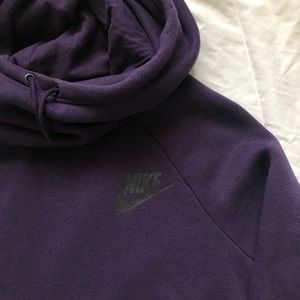Nike Purple Hooded Funnle-neck Sweatshirt